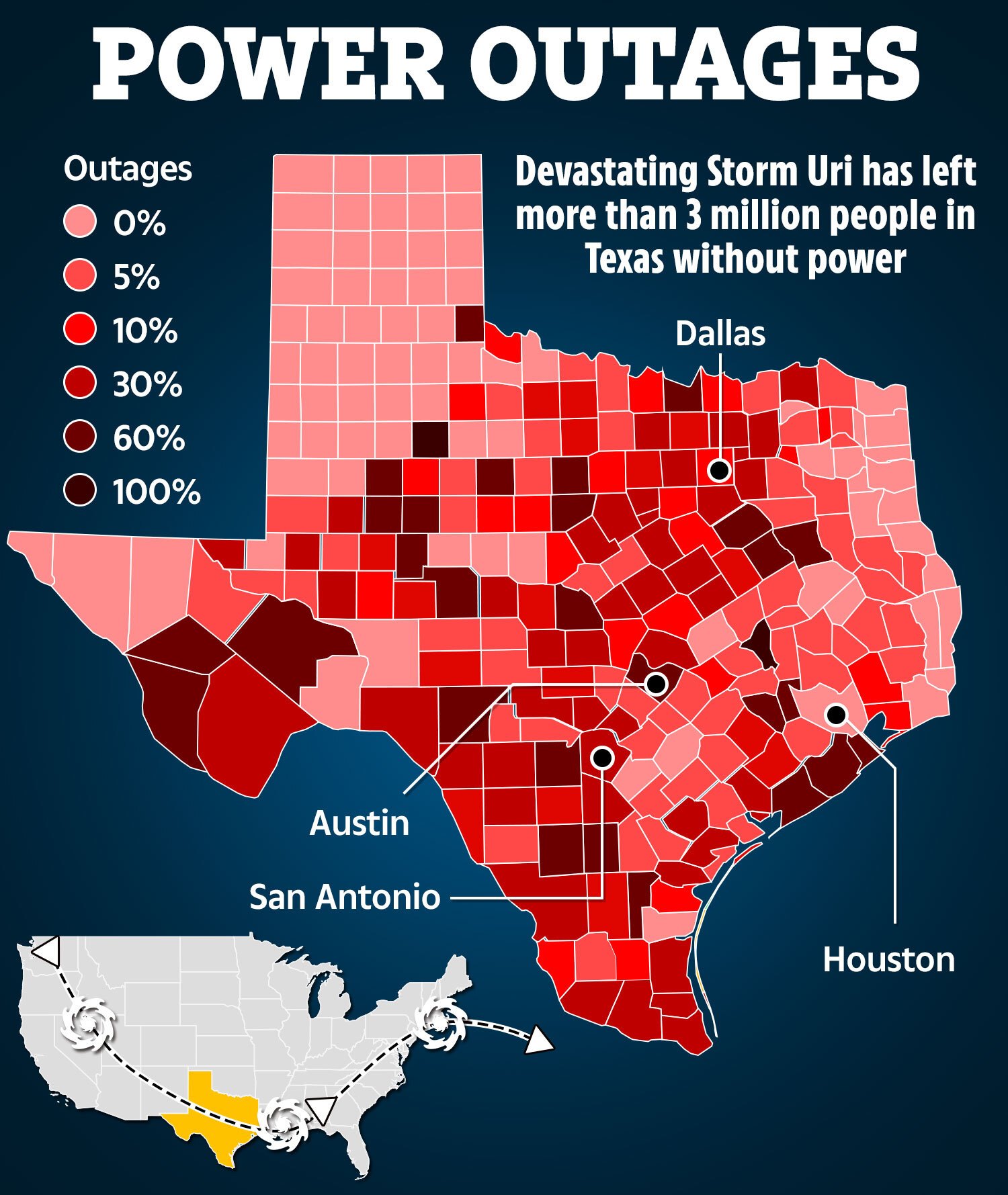 Power Outages Texas A look at Texas as power outages have left people